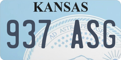 KS license plate 937ASG