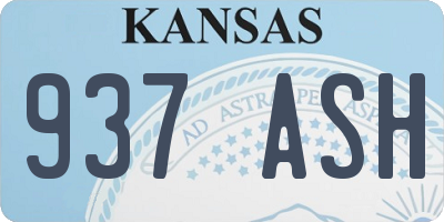 KS license plate 937ASH