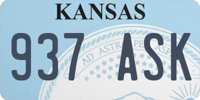 KS license plate 937ASK