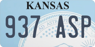 KS license plate 937ASP