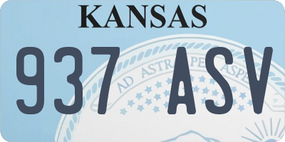 KS license plate 937ASV