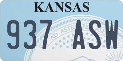 KS license plate 937ASW