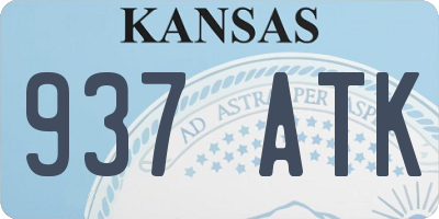 KS license plate 937ATK