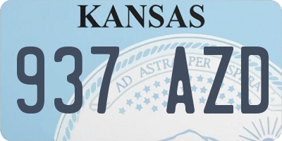 KS license plate 937AZD