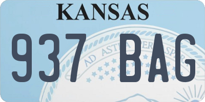 KS license plate 937BAG