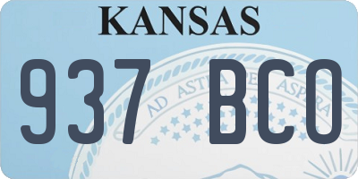 KS license plate 937BCO