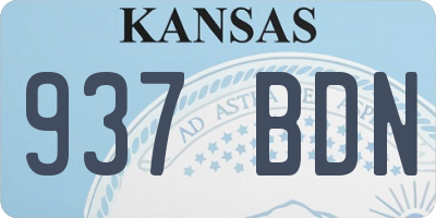 KS license plate 937BDN