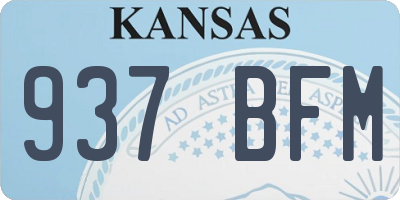 KS license plate 937BFM