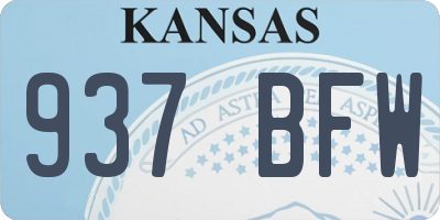 KS license plate 937BFW