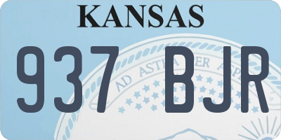 KS license plate 937BJR