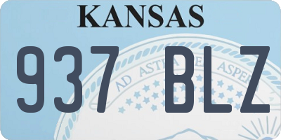 KS license plate 937BLZ
