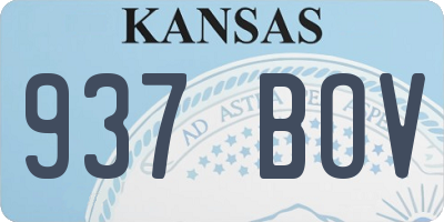 KS license plate 937BOV