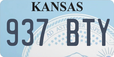 KS license plate 937BTY