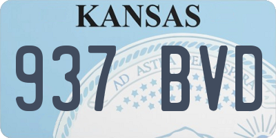 KS license plate 937BVD