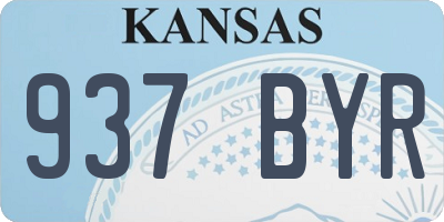 KS license plate 937BYR