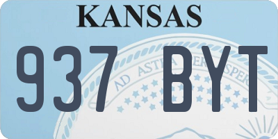 KS license plate 937BYT