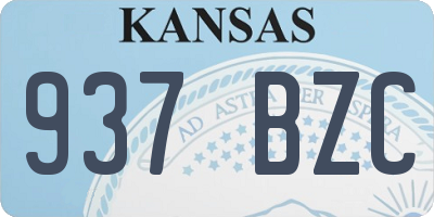 KS license plate 937BZC