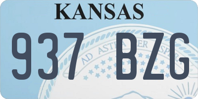 KS license plate 937BZG