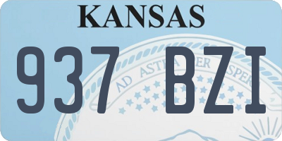 KS license plate 937BZI