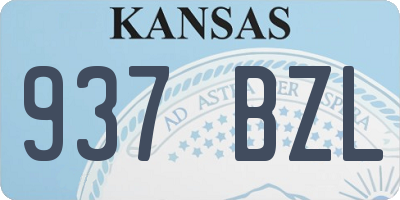 KS license plate 937BZL