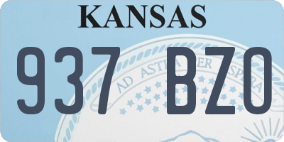 KS license plate 937BZO