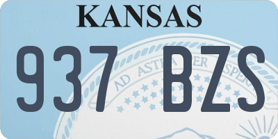 KS license plate 937BZS