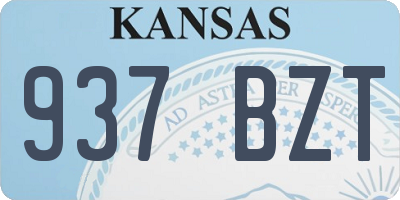 KS license plate 937BZT