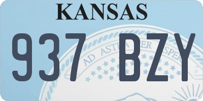 KS license plate 937BZY