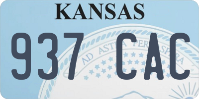 KS license plate 937CAC