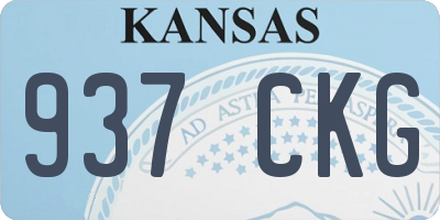 KS license plate 937CKG