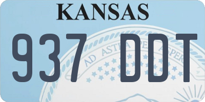 KS license plate 937DDT