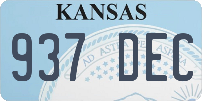 KS license plate 937DEC