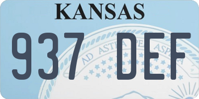 KS license plate 937DEF