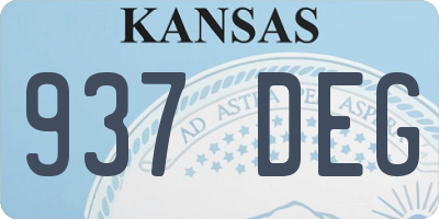 KS license plate 937DEG