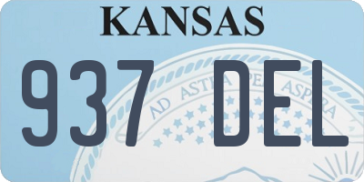 KS license plate 937DEL