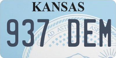 KS license plate 937DEM