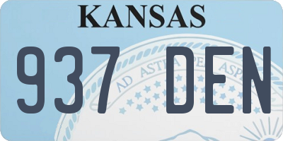 KS license plate 937DEN