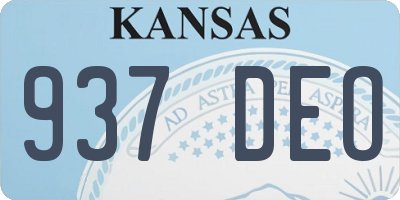 KS license plate 937DEO