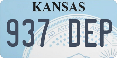 KS license plate 937DEP