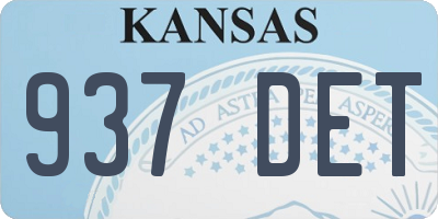 KS license plate 937DET