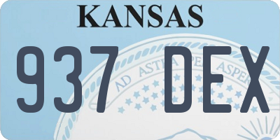 KS license plate 937DEX