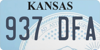 KS license plate 937DFA