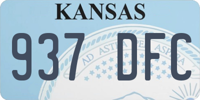 KS license plate 937DFC