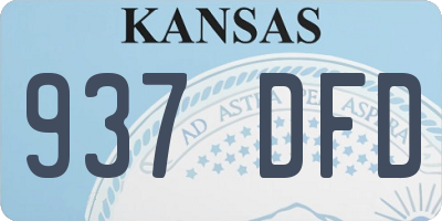 KS license plate 937DFD
