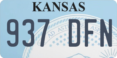 KS license plate 937DFN