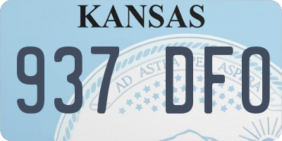 KS license plate 937DFO
