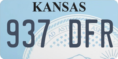 KS license plate 937DFR