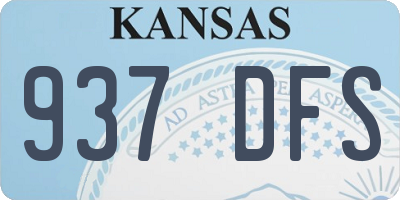 KS license plate 937DFS