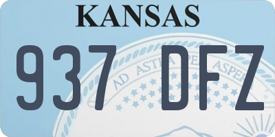KS license plate 937DFZ
