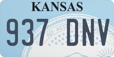KS license plate 937DNV